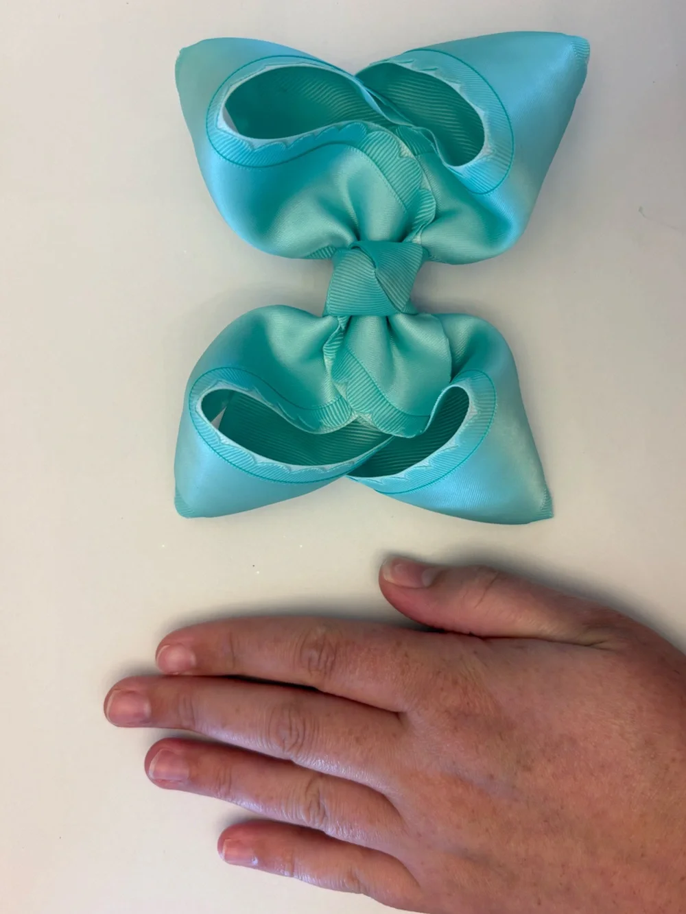Aqua Scalloped Callie & Colbie Co. bow